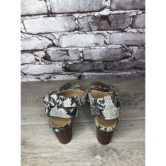 Vionic Carmel Grey Ivory Leather Snake Print Heel Sandals Women’s 9.5M US/41.5EU - Picture 5 of 16